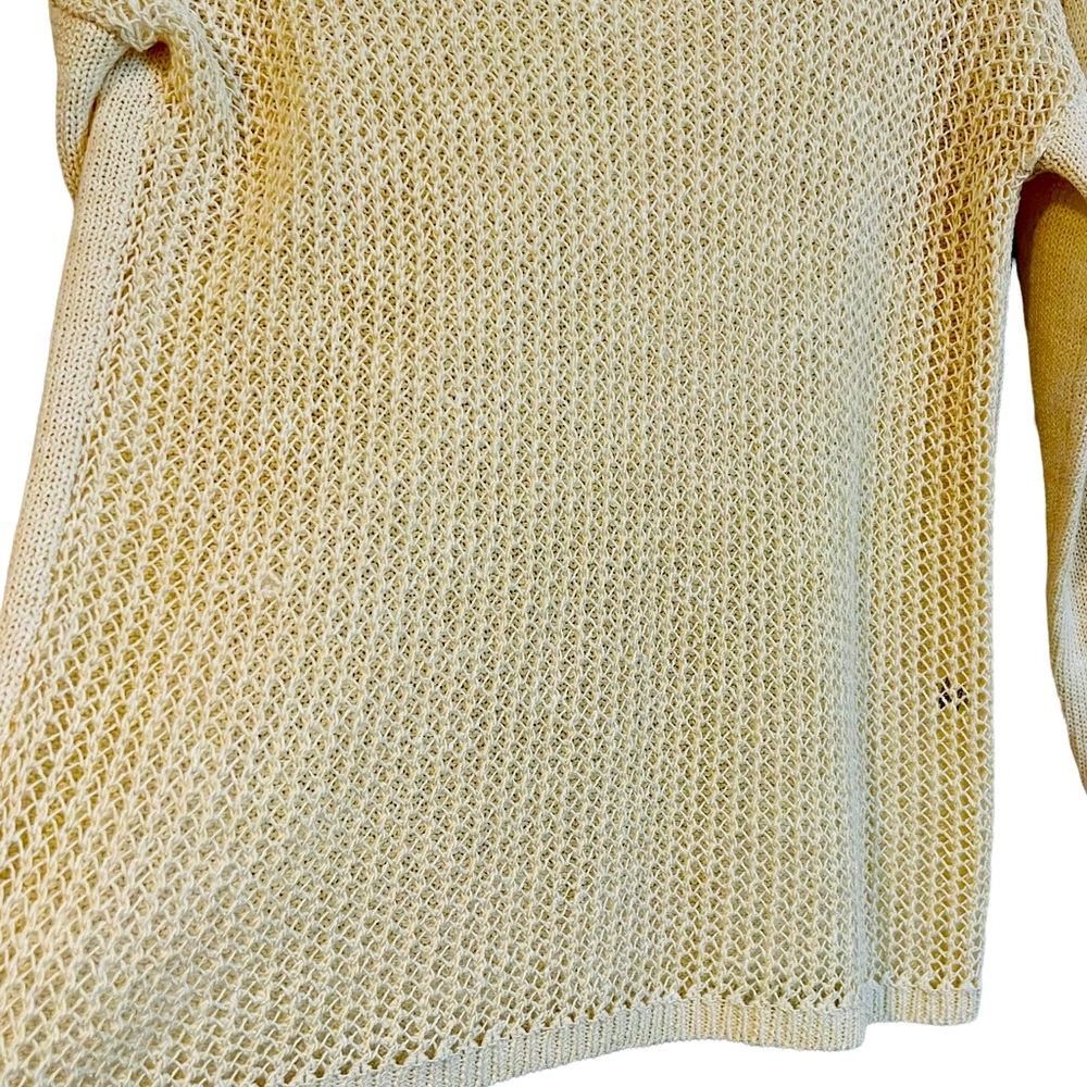 Sundance Cream Open Weave Front Pullover Sweater - image 3